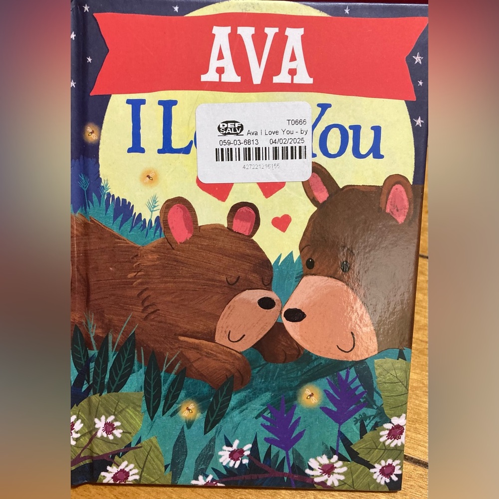 NWT Ava I Love You Hardcover Book with Bears